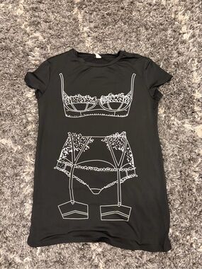 Black Graphic Intimates Sleep Tee - Black